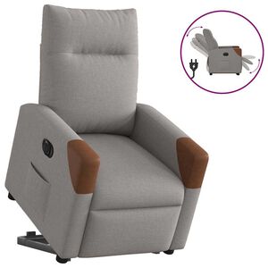 vidaXL Elektrisk reclinerf&aring;t&ouml;lj med uppresningshj&auml;lp taupe tyg