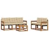 vidaXL Utomhussoffset med kudde 6 pcs Naturlig och Beige