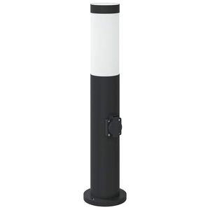 vidaXL Pollare med uttag 50 cm rostfritt st&aring;l IP44