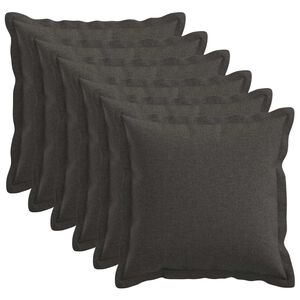 vidaXL Kudd&ouml;verdrag 6 st HOUTEN M&ouml;rkgr&aring; 30 x 30 cm Faux Linne