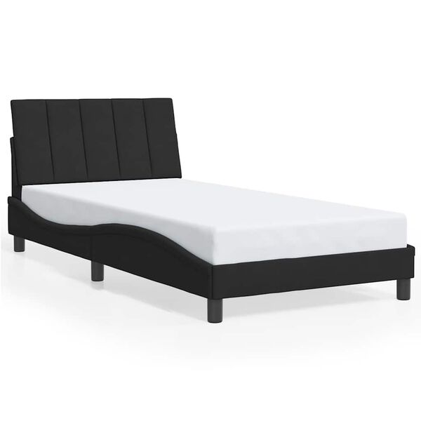 vidaXL Bed Frame without Mattress "Hanko" Black 100x200 cm Velvet
