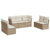 vidaXL Matgrupp f&ouml;r tr&auml;dg&aring;rden med dynor 7 delar beige konstrotting