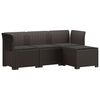 vidaXL 4-sits Tr&auml;dg&aring;rdsoffa med Kuddar Rattan Look PP Brun