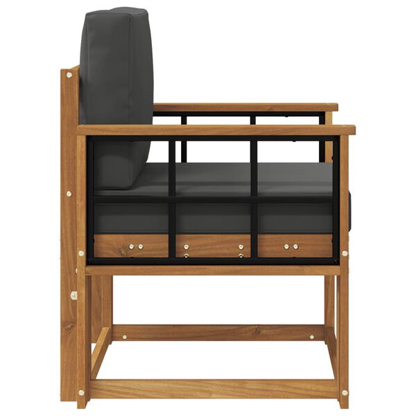 vidaXL Utomhussoffa Massivt akaciatr&auml; och polyester Naturf&auml;rg