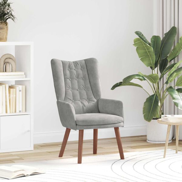 vidaXL f&aring;t&ouml;lj Ljusgr&aring; 63 x 67 x 94 cm Sammet