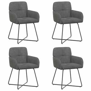 vidaXL Matstolar 4 st Sammet M&ouml;rkgr&aring; 59 x 56,5 x 86 cm