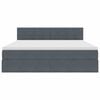 vidaXL F&ouml;rvaringss&auml;ng med LED med madrass M&ouml;rkgr&aring; 160 x 200 cm Sammet