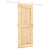 vidaXL Skjutd&ouml;rr Naturlig och vit 85 x 210 cm Massiv furutr&auml;d&ouml;rr