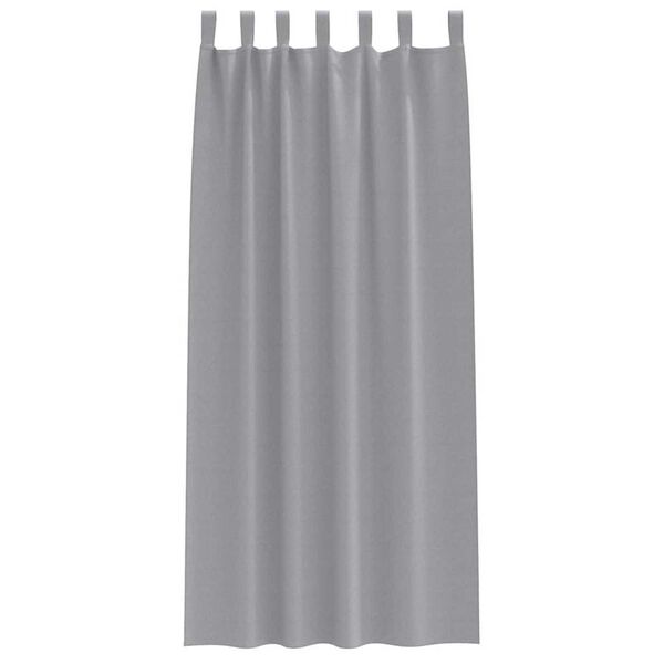 vidaXL M&ouml;rkl&auml;ggningsgardiner med Ringar 2 pcs Ljusgr&aring; 245 x 140 cm