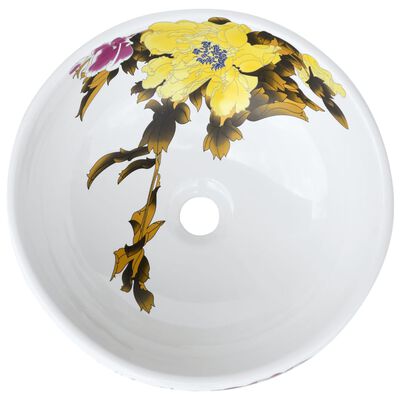 vidaXL Handfat flerfärgad rund Φ41x14 cm keramik