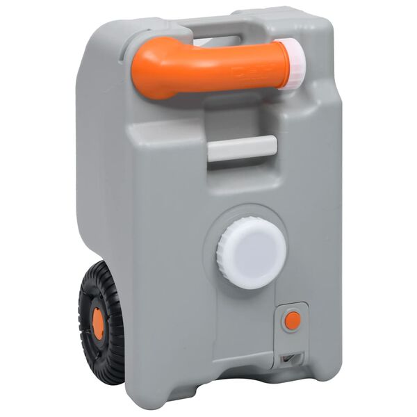 vidaXL Vattentank med hjul f&ouml;r camping 25 L gr&aring;