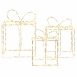 vidaXL Julklappsaskar med belysning LOVIISA 3 st 360 LED-lampor