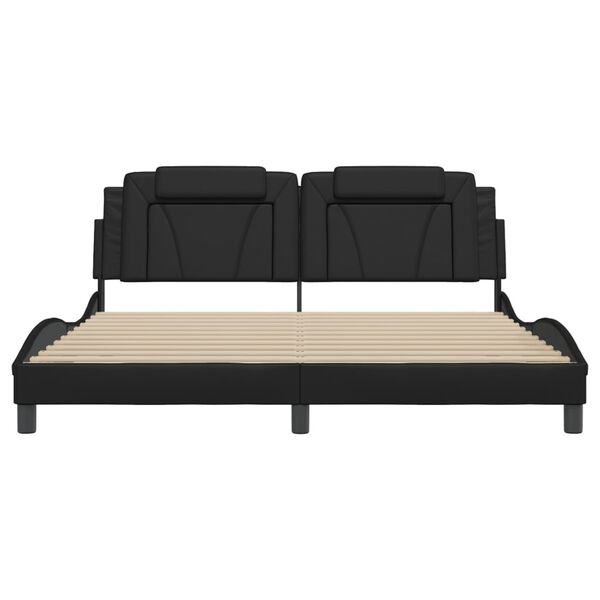 vidaXL Bed Frame "Viana" without Mattress Black 180x200 cm Faux Leather