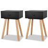 vidaXL S&auml;ngbord 2 st massiv furu 40x30x61 cm svart