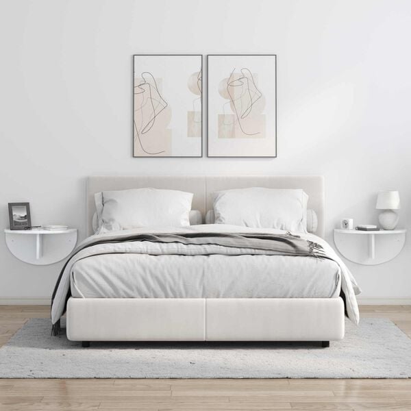 vidaXL V&auml;gg hylla H&ouml;gblanka vita 48 x 24 x 24 cm Konstruerat tr&auml;