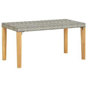 vidaXL Tr&auml;dg&aring;rdsb&auml;nk 120 cm gr&aring; konstrotting och massivt akaciatr&auml;