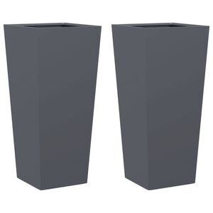 vidaXL Tr&auml;dg&aring;rdskrukor 2 st antracit 35x35x75 cm st&aring;l