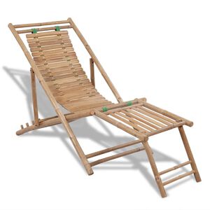 vidaXL Solstol med fotst&ouml;d bambu