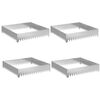 vidaXL Kant f&ouml;r gr&auml;smatta 4 st 100 x 100 x 20 cm St&aring;l Silver