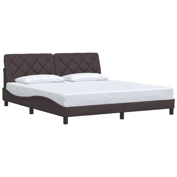 vidaXL Bed Frame without Mattress Dark Brown 180x200 cm Fabric