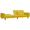vidaXL B&auml;ddsoffa 2-sits med tv&aring; kuddar gul sammet