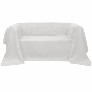 vidaXL Soff&ouml;verdrag i mikromocka 140 x 210 cm gr&auml;ddvit