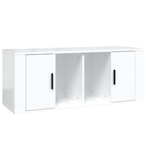 vidaXL TV-sk&aring;p vit h&ouml;gglans 100x35x40 cm konstruerat tr&auml;