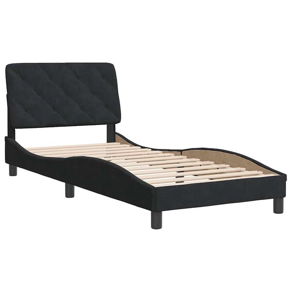 vidaXL Bed Frame without Mattress Black 80x200 cm Velvet
