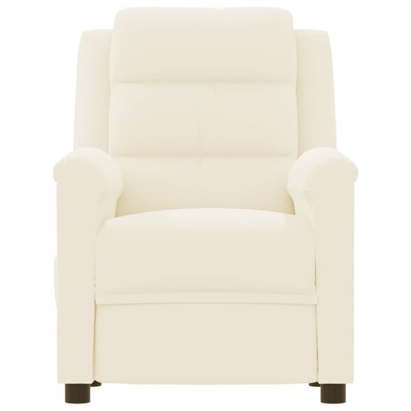 vidaXL Massagefåtölj gräddvit konstläder