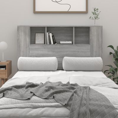 vidaXL Sänggavel med förvaring grå sonoma 120x18,5x102,5 cm