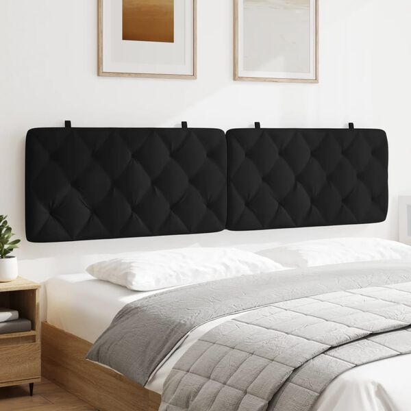 vidaXL Headboard Cushion Black 200 cm Velvet