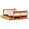 vidaXL S&auml;ngram utan madrass vaxbrun 150x200 cm massiv furu