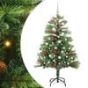 vidaXL Konstgjord julgran med LED -remsljus Gr&ouml;n 150 cm PVC och metall