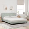 vidaXL Bed with Mattress Light Grey 160x200 cm Velvet