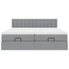 vidaXL Ottoman sängram med madrasser ljusgrå 160x200 cm tyg