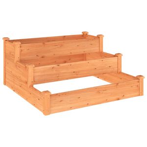 vidaXL Odlingsl&aring;da upph&ouml;jd brun 120x120x56 cm massivt grantr&auml;