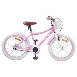 vidaXL Barncykel 18 Tum f&ouml;r 5-7 &aring;r gamla Ljusrosa