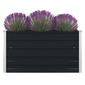 vidaXL Odlingsl&aring;da 100x100x45 cm galvaniserat st&aring;l antracit