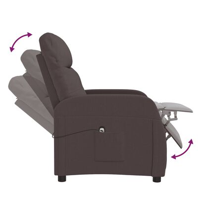 vidaXL Elektrisk reclinerfåtölj mörkbrun tyg
