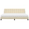 vidaXL Bed with Mattress "Hanko" Cream 200x200 cm Fabric