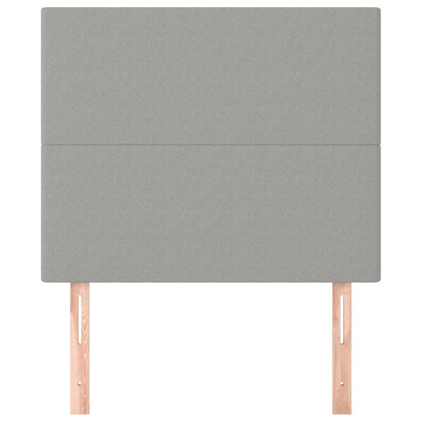 vidaXL Sänggavel ljusgrå 80x5x118/128 cm tyg