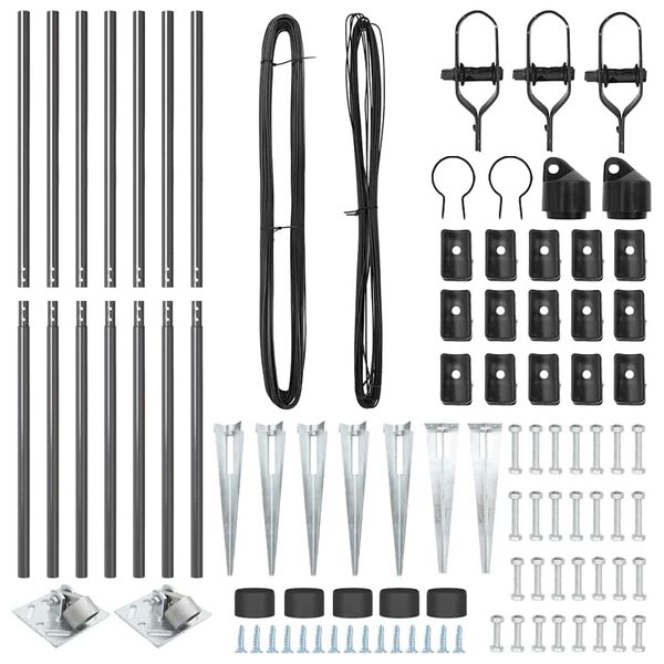 vidaXL St&auml;ngselstolpe 7 pcs Gr&aring; St&aring;l