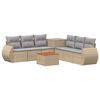 vidaXL Soffset 8 st Beige och Ljusgr&aring; Poly Rattan och st&aring;l