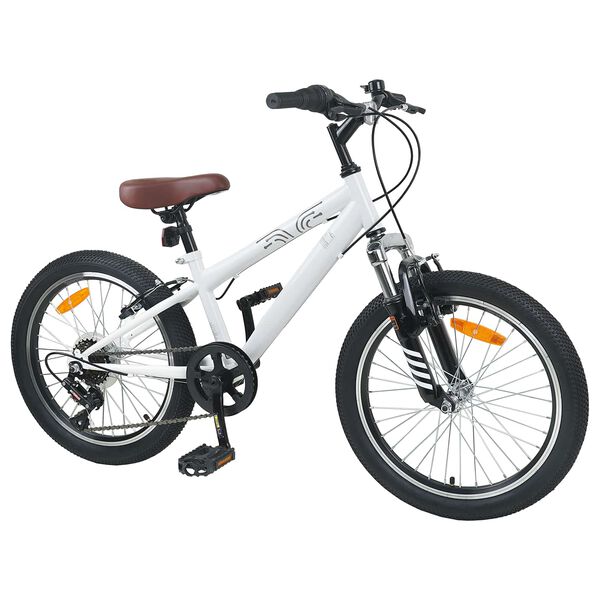 vidaXL Kids Mountain Bike 20 Tum 6-Speed f&ouml;r 5-8 &aring;r gammal Vit