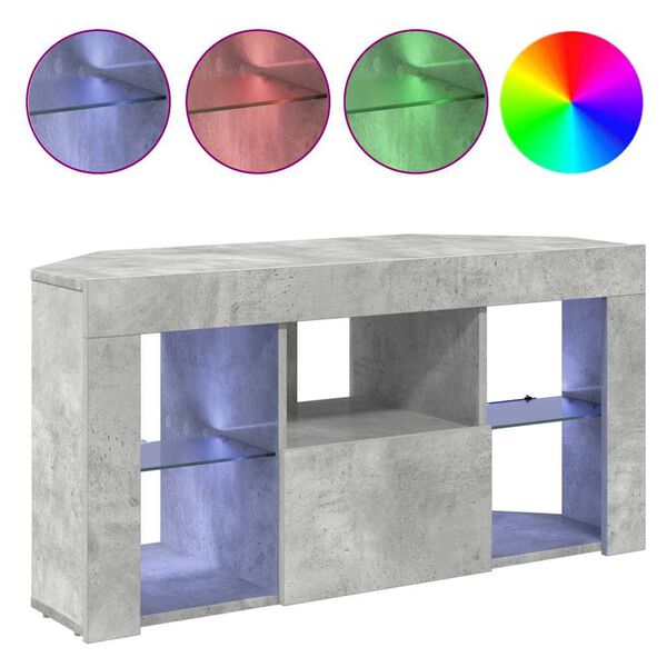 vidaXL Hörn LED TV-skåp Betonggrå 103 x 40 x 50 cm Konstruerat trä