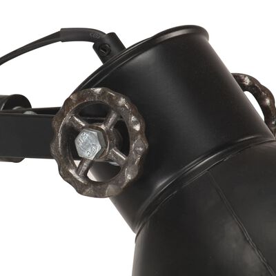 vidaXL Golvlampa med 2 lampskärmar svart E27 gjutjärn