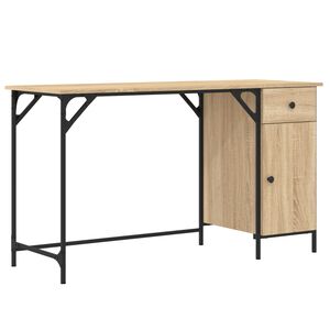 vidaXL Datorskrivbord sonoma-ek 131x48x75 cm konstruerat tr&auml;