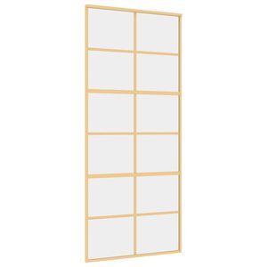 vidaXL Skjutd&ouml;rr guld 90x205 cm klart ESG-glas och aluminium