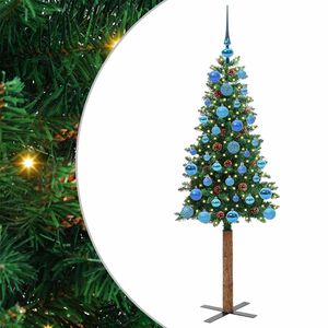 vidaXL Smal julgran med 150 LED-lampor Gr&ouml;n 150 cm PVC och solid furu