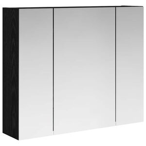 vidaXL Badrumsspegelsk&aring;p Svart Ek 60 x 14,5 x 50 cm Konstruerat tr&auml;